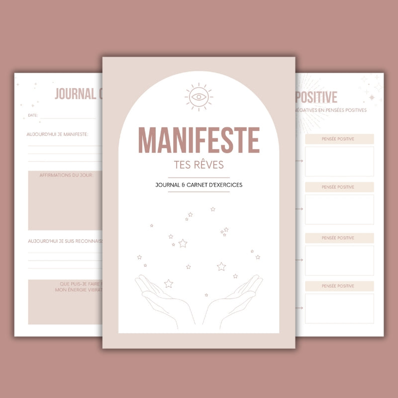 Carnet d'exercices & journal "MANIFESTE TES RÊVES" en FR